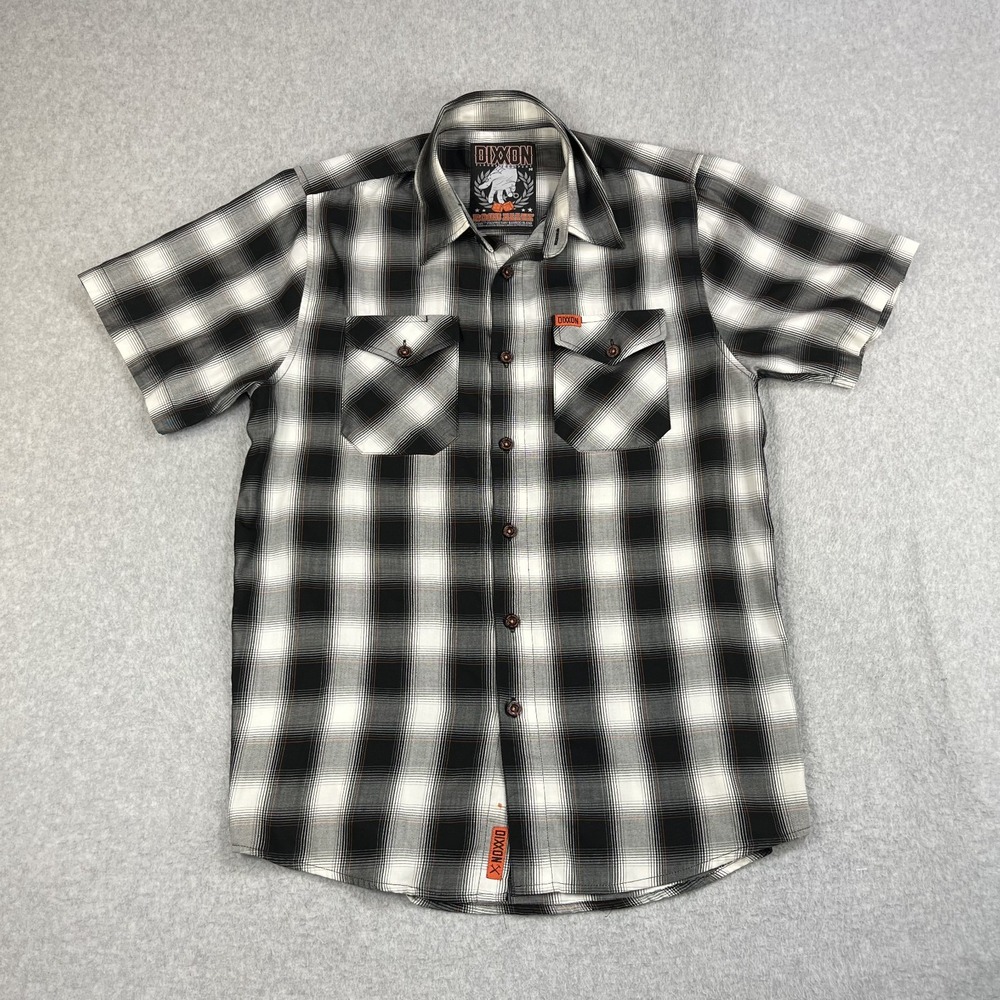 Dixxon Flannel Shirt Ross Alley Short Sleeve Bamboo Blend Plaid Mens Medium